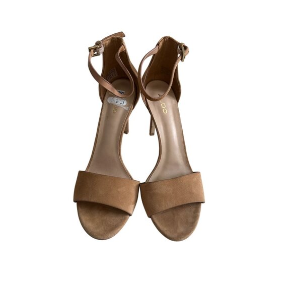 ALDO Beige Ankle Strap Sandals Heels Size 8 - Picture 9 of 9